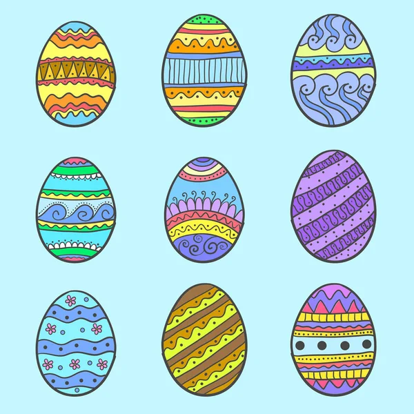 Objekt sady doodle velikonoční vajíčko — Stockový vektor