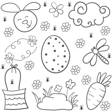 El çizmek Paskalya yortusu yumurta karalamalar