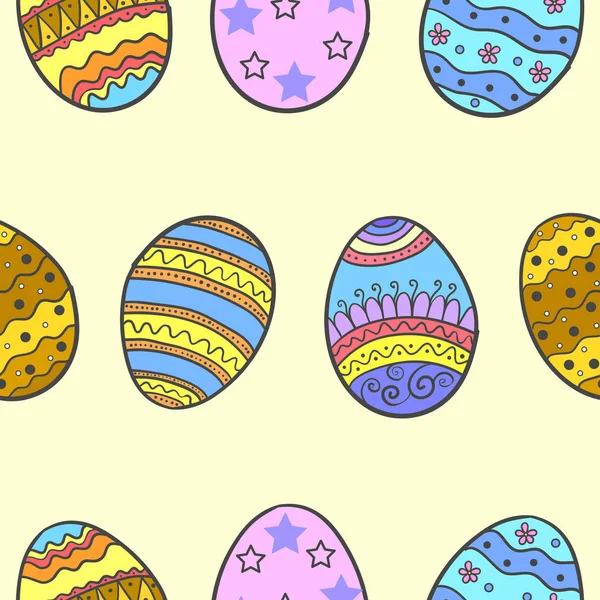 Doodle velikonoční vajíčko vektor art sada — Stockový vektor