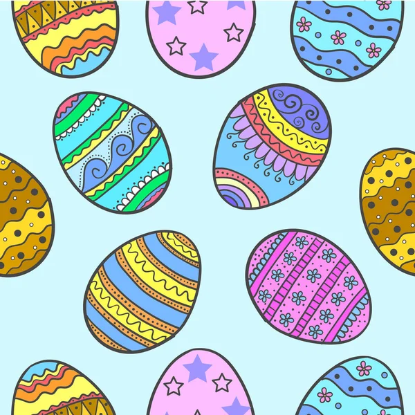 Coleção de doodles de ovo de Páscoa — Vetor de Stock