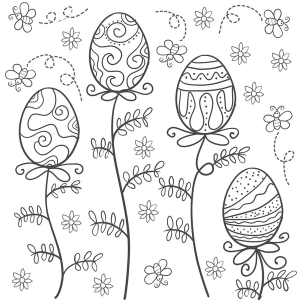 Doodle de estilo pascua con huevo — Archivo Imágenes Vectoriales