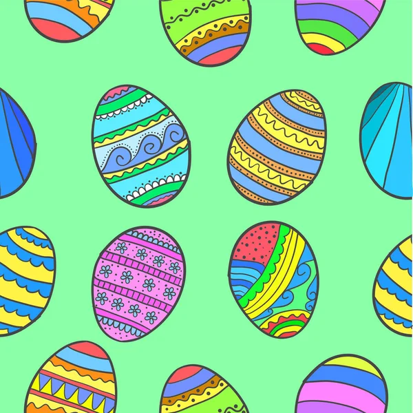 Doodle de huevo de Pascua colección colorida — Vector de stock