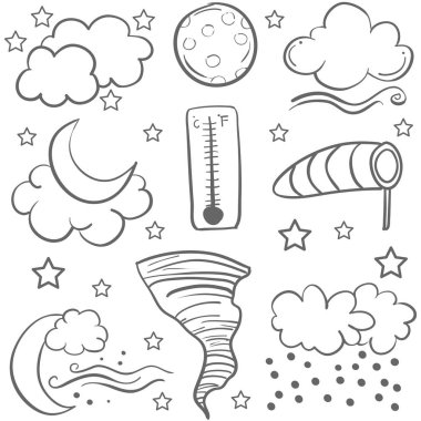 Hava nesne dizi doodle