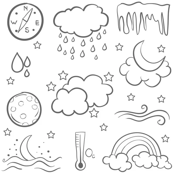 Hava topluluğu vektör sanat doodles