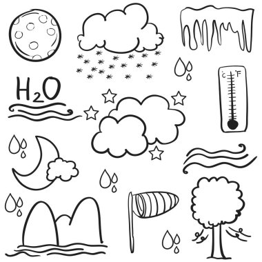 Hava öğe dizi doodle