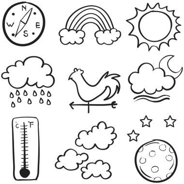 Hava doodle kümesinin vektör sanat