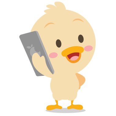 Ördek ile telefon vektör sanat