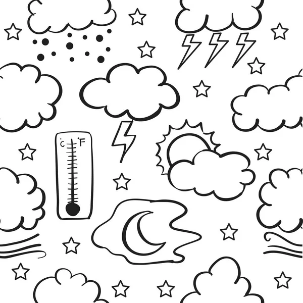 Doodle of cloud style weather theme — Stock Vector