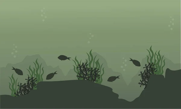 Εικόνα ενός ψαριού στο υποβρύχιο τοπίο — Διανυσματικό Αρχείο