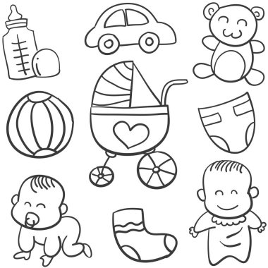 Bebek nesne vektör sanatı doodle