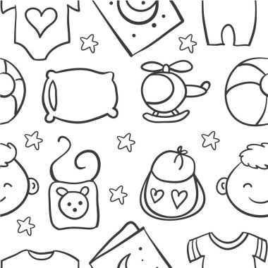 Bebek öğe karalamalar çizimi