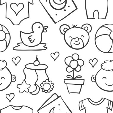 Bebek tasarım koleksiyonu stokunun doodles