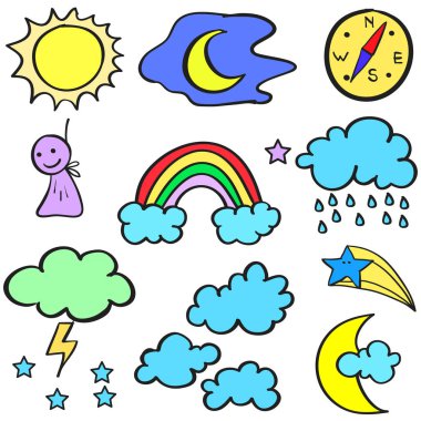 Hava tema tarzı doodle