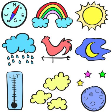 Hava tema tasarlamak vektör doodle