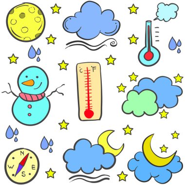 Hava nesne koleksiyonu stokunun doodles