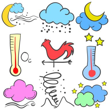 Doodle çeşitli stil hava