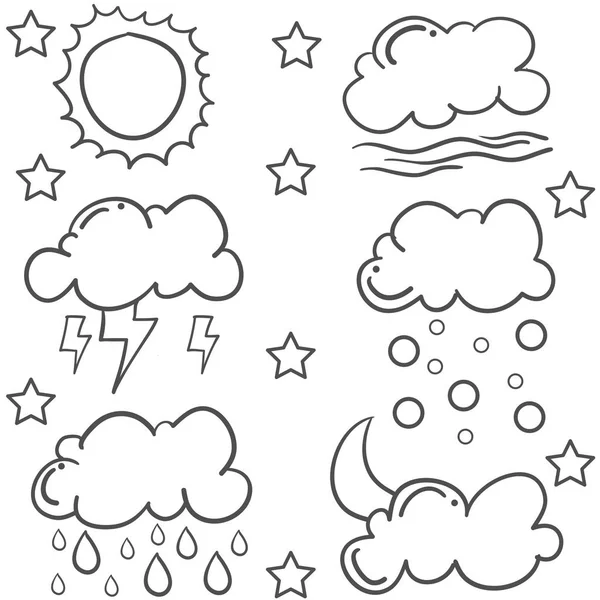 Çeşitli ayarla bulutu doodle