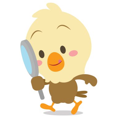 Karikatür vektör büyüteç ile kartal