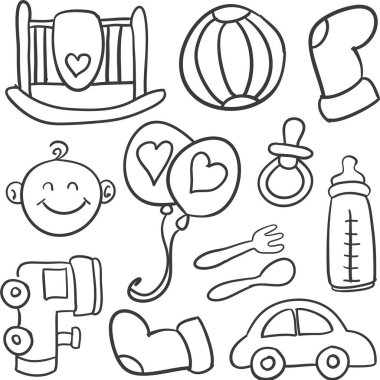 Bebek stil vektör çizim doodle