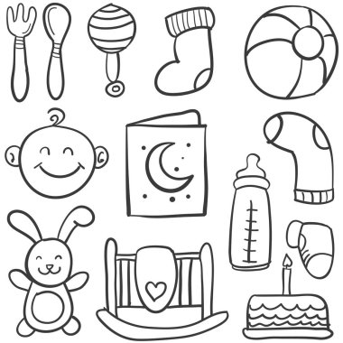 Bebek öğe karalamalar topluluğu