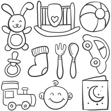 Öğe bebek koleksiyonu doodle