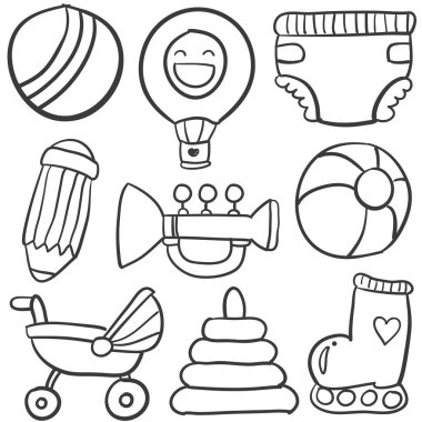 Nesne bebek koleksiyonu doodle