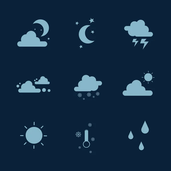 Wetter Set Sammlung von Ikonen — Stockvektor