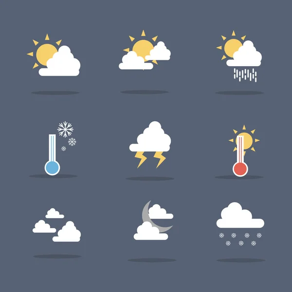 Illustration vector of weather set — Stock Vector