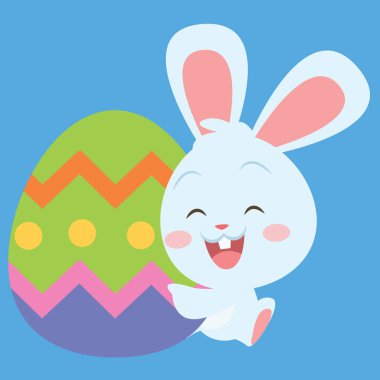 Paskalya yortusu yumurta bunny karakter vektör ile
