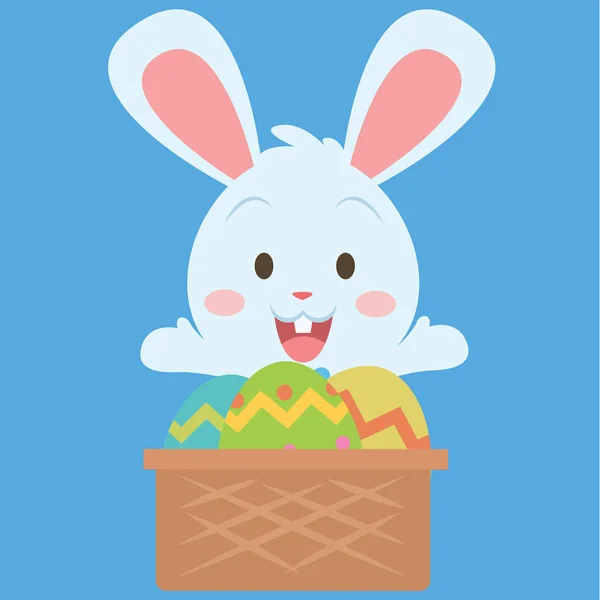 Tema de Páscoa com coelho e ovo — Vetor de Stock