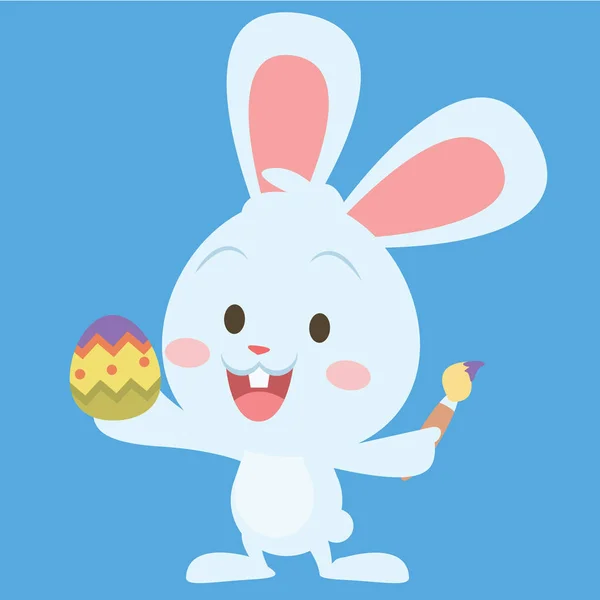 Bunny pintura huevo Pascua tema — Vector de stock