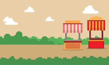 Sokak durak tasarım manzara arka plan