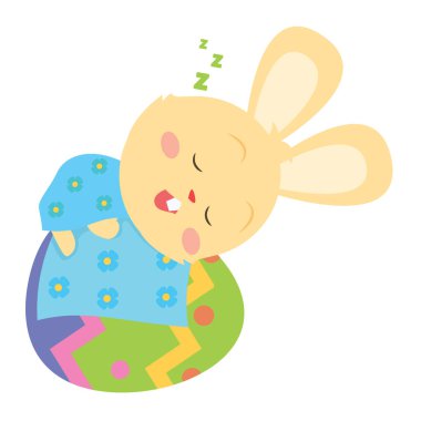 Bunny Paskalya yortusu yumurta tasarım tarzında uyku