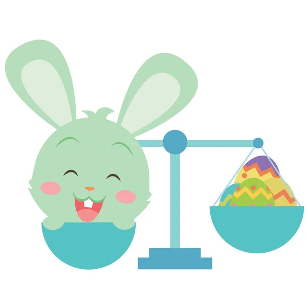 Páscoa feliz com coelho e ovo — Vetor de Stock