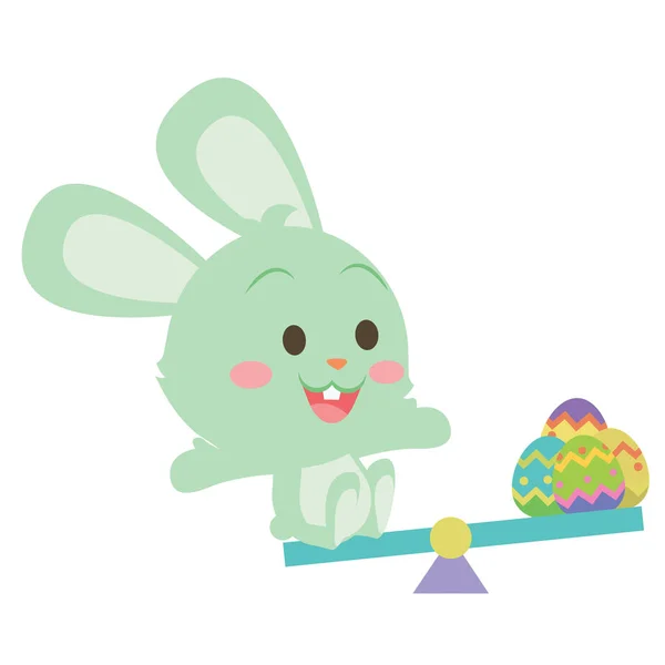 Conejo de Pascua y huevo de Pascua diseño vector — Vector de stock