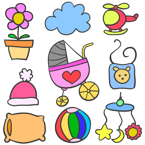 Bebek stokunun koleksiyonu kümesi doodle