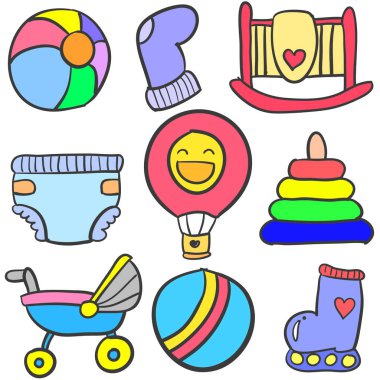 Bebek öğe karalamalar kümesi