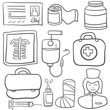 Tıbbi öğe tarzı doodle