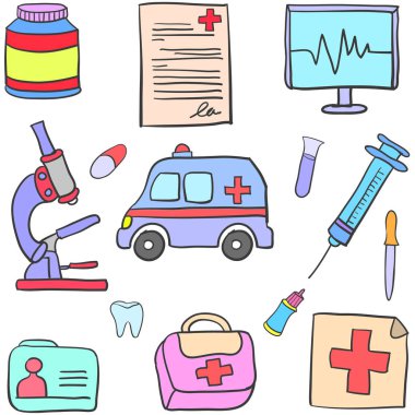 Tıbbi karikatür tarzı doodle