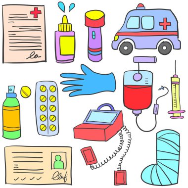 Öğe tıbbi tarzı doodle