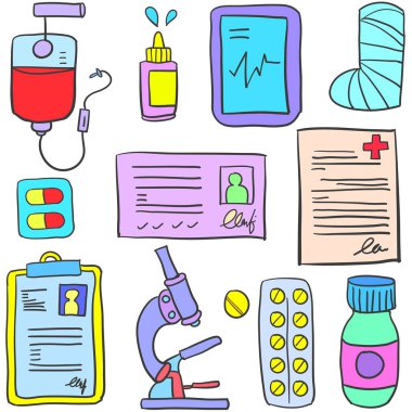 Doodle tıbbi öğesi stil tasarım