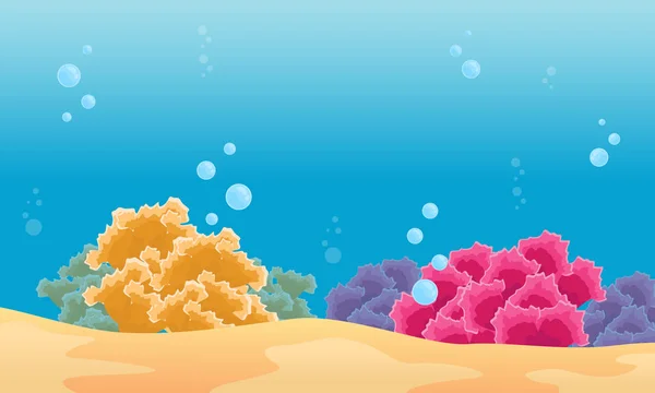Paysage beauté sous-marin avec récif corallien — Image vectorielle