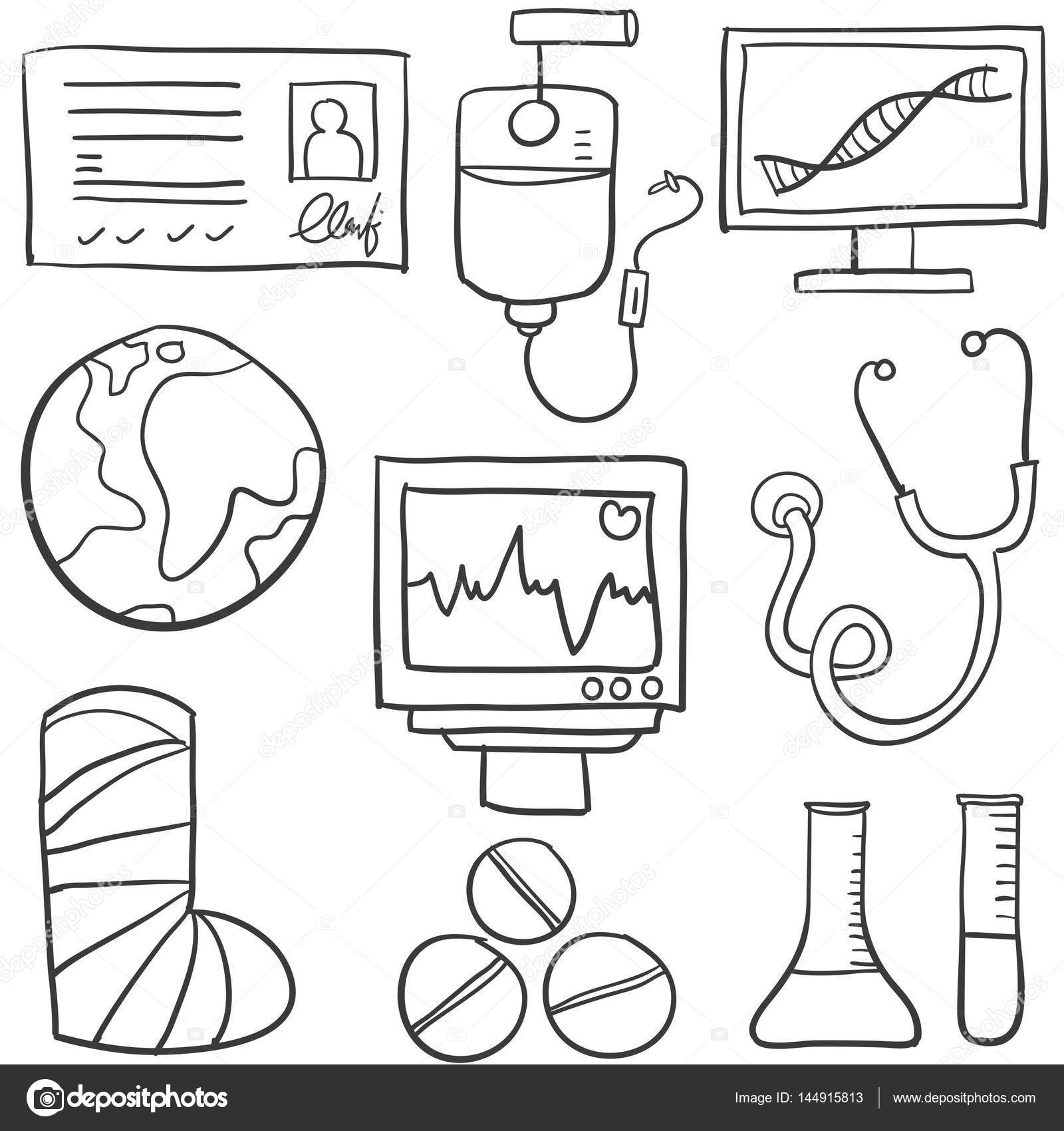 Doodle Of Health Object Hand Draw Stock Vector Kongvector 144915813