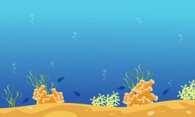 İllüstrasyon vektör sualtı manzara