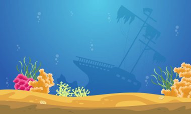 Büyük gemi ve deniz manzara kayalıkta silüeti