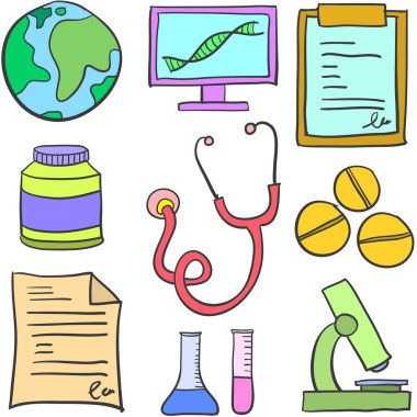 Tıbbi sağlık nesnesinin Doodle