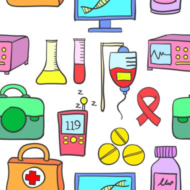 Tıbbi öğe karalamalar stokunun koleksiyonu