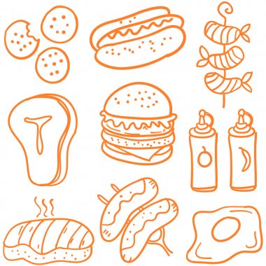 Doodle kümesinin çeşitli gıda