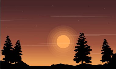 Tree hill manzara siluet