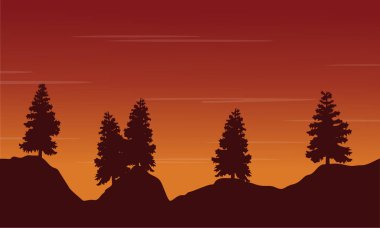 Ağaç hill manzara siluet
